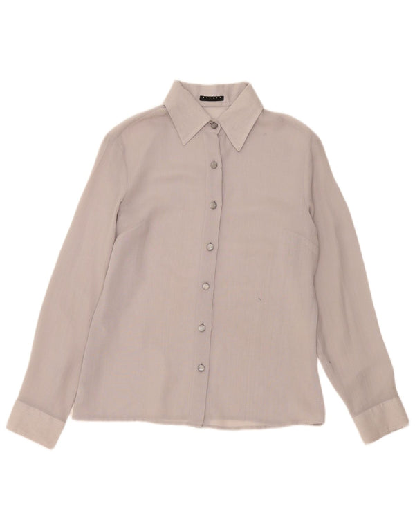 Sisley Womens Shirt UK 14 Medium Grey
