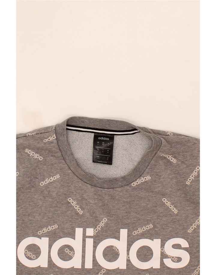 ADIDAS Mens Graphic Sweatshirt Jumper Medium Grey Cotton Vintage Adidas and Second-Hand Adidas from Messina Hembry 