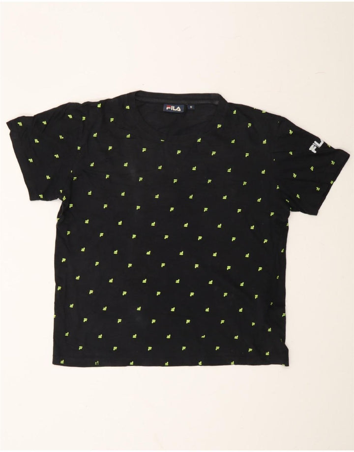 FILA Mens Graphic T-Shirt Top Medium Black Cotton Vintage Fila and Second-Hand Fila from Messina Hembry 