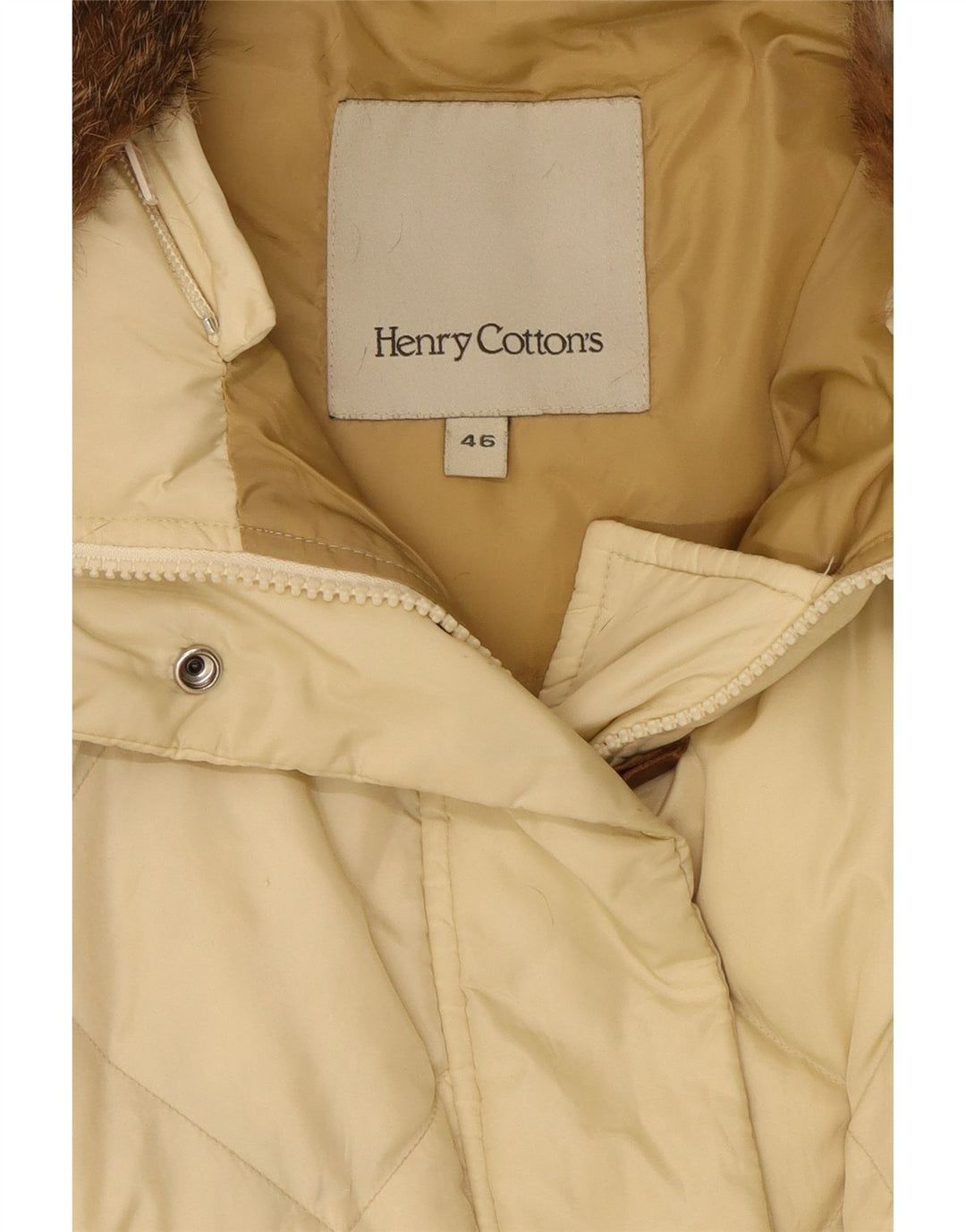 Henry Cottons Polstret frakke til kvinder IT 46 Large Beige