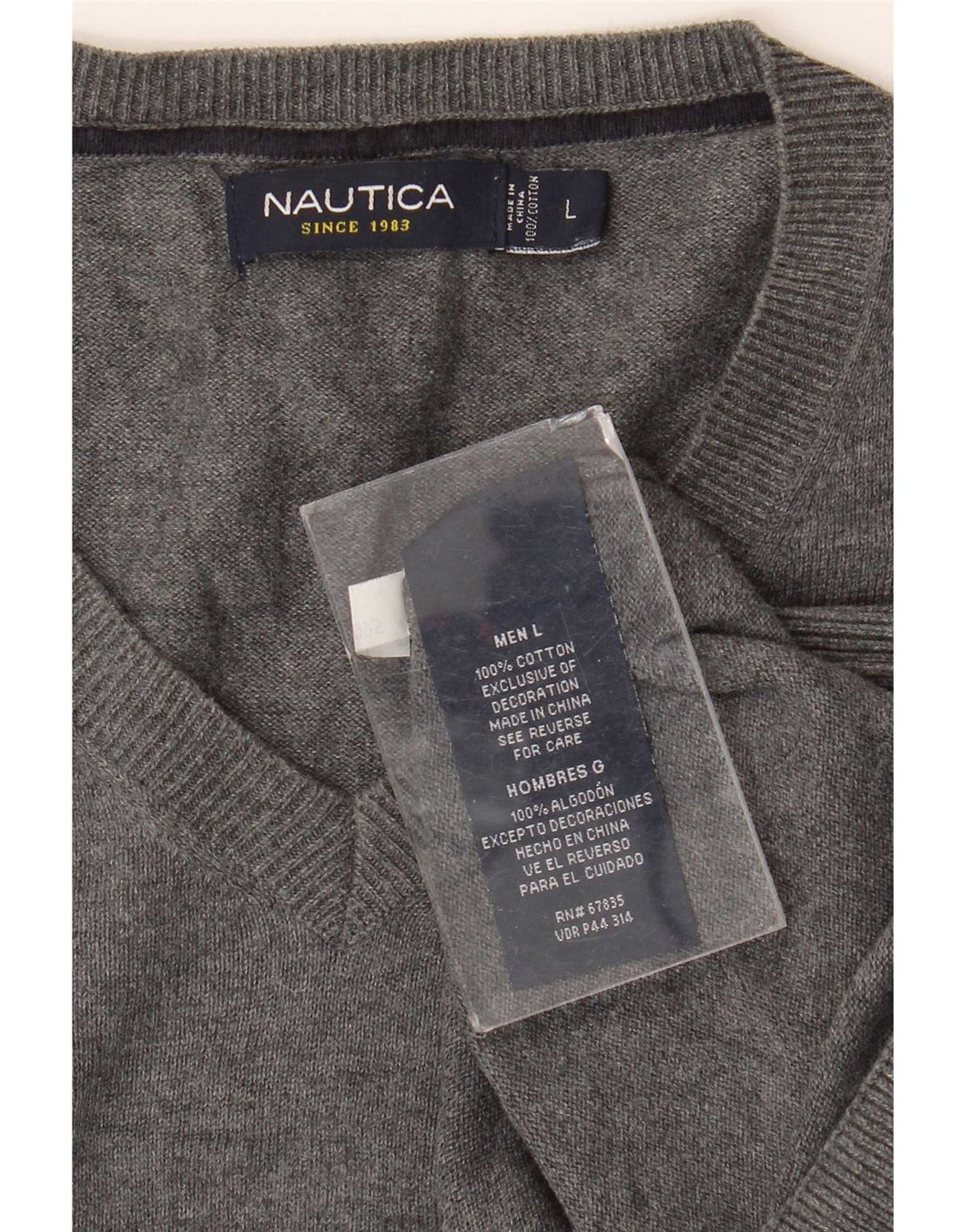 Nautica Herre V-hals sweater Stor Grå Bomuld