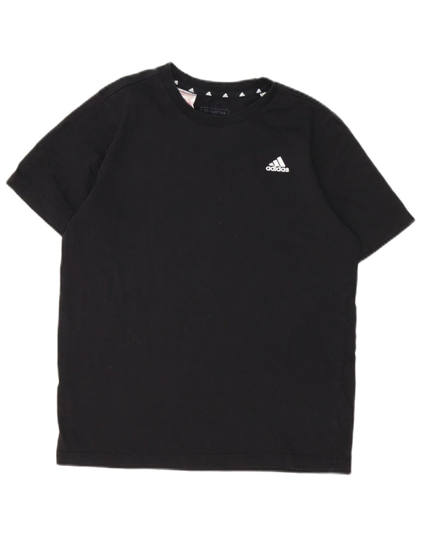 Adidas Boys T-Shirt Top 13-14 år Sort Bomuld