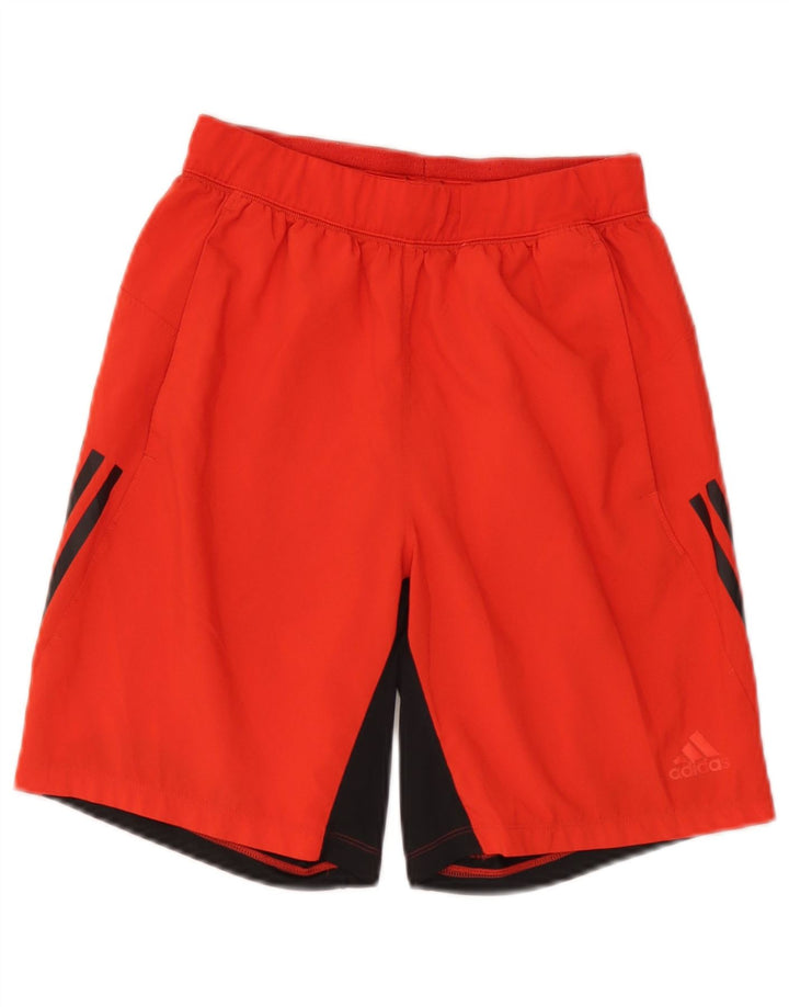 Adidas Herre Climalite Sportshorts Small Red Colourblock Polyester