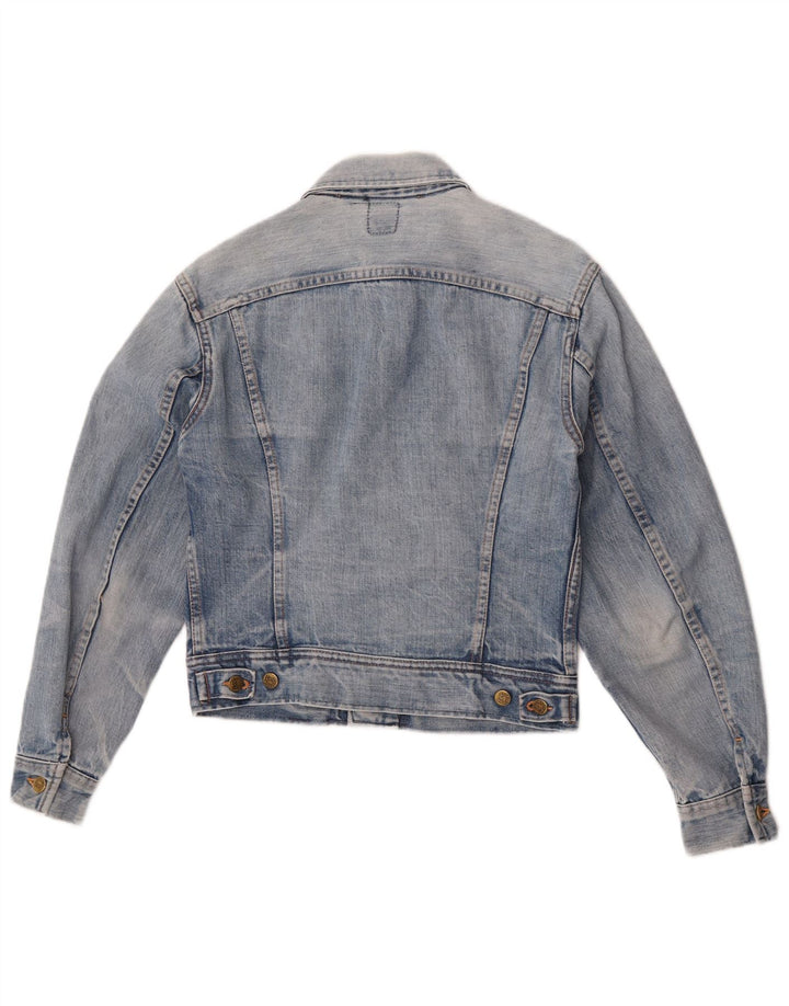 Lee Dame Crop Denim Jacket UK 12 Medium Blue