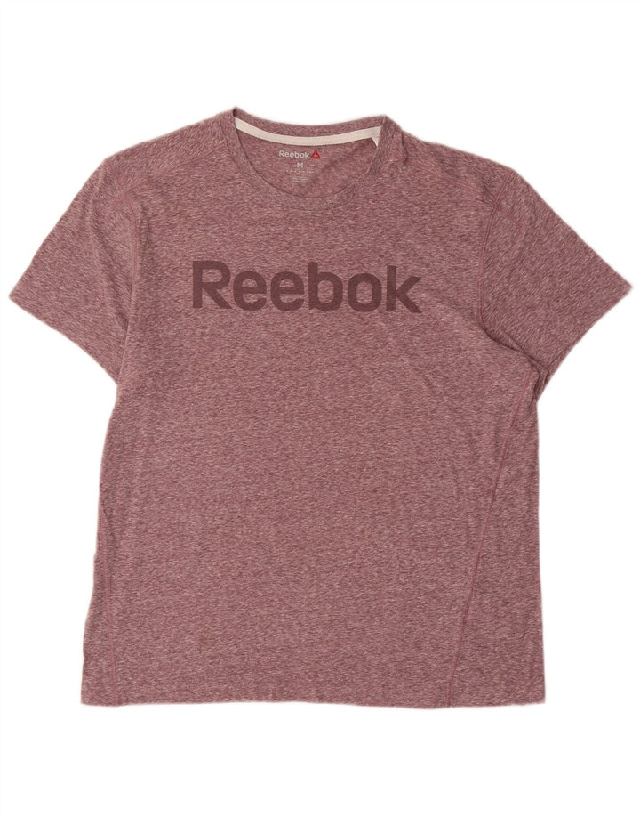 Reebok Herre grafisk T-shirt Top Medium Pink Flecked Bomuld