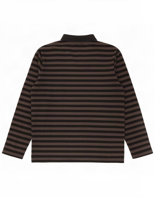 Zara Langærmet Rugby Polo Shirt XL Sort Stribet Bomuld