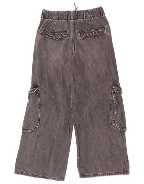 Zara Girls Cargo Jeans med brede ben 11-12 år W26 L25 Grå Bomuld