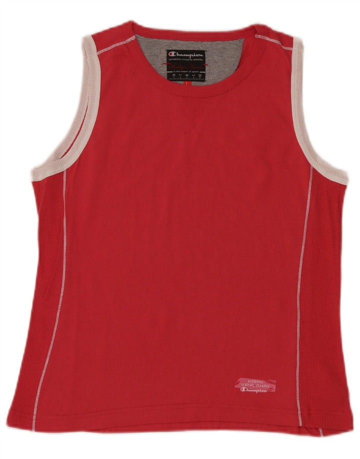 Champion Womens Heritage Classics Vest Top UK 14 Large Red Colourblock