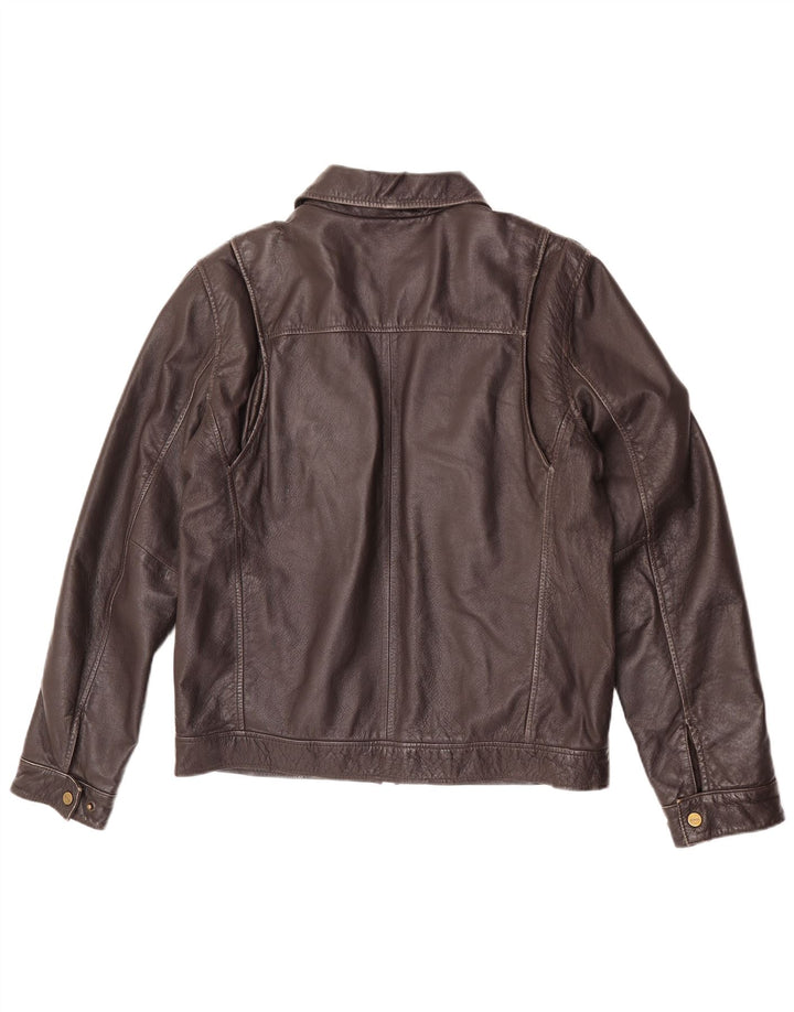 Guess Herre Læderjakke UK 38 Medium Brun Læder