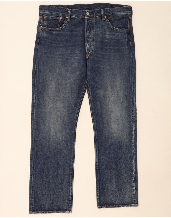 LEVI'S Herre 501 Straight Jeans W38 L32 Blå Bomuld