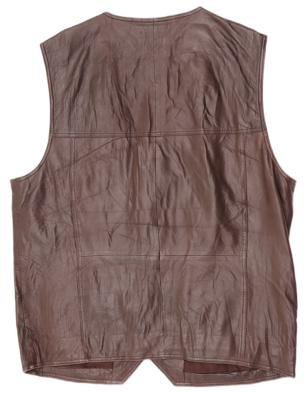 Ross&Cole Herre Lædervest IT 52 XL Brun