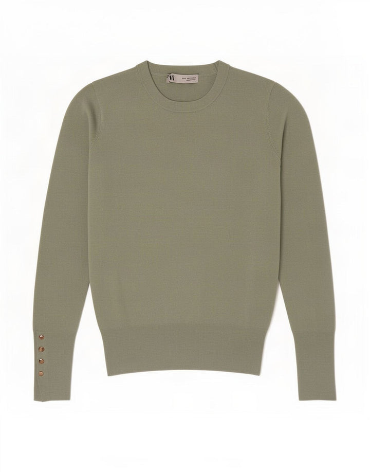 Zara Dame sweater med rund hals DK 8 Lille grøn viskose
