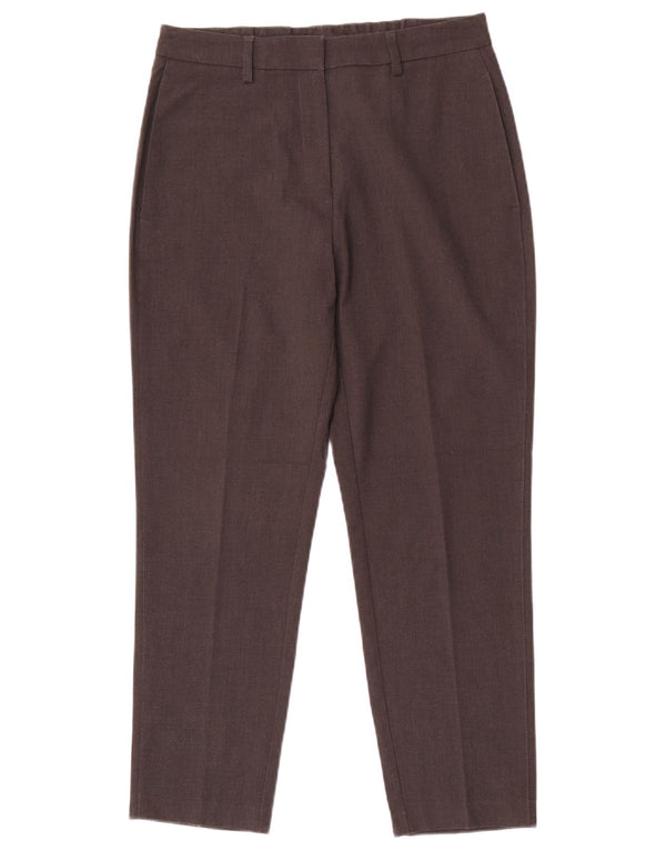 Marks & Spencer Dame Slim Cropped Trousers UK 10 Small W28 L25 Grå