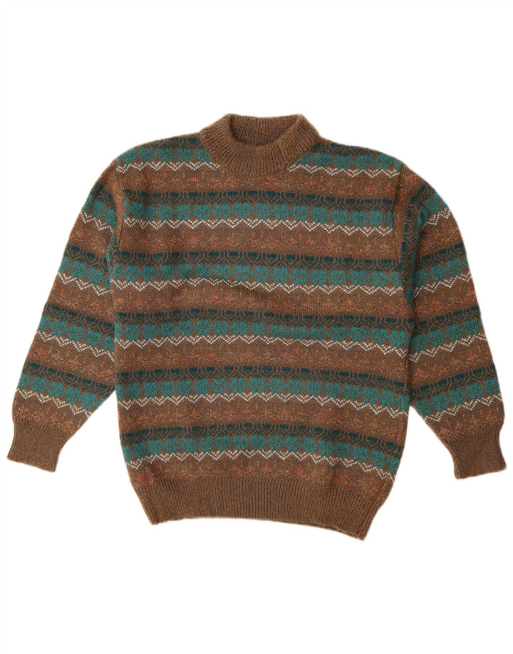 Maglificio Dame Turtle Neck Sweater IT 44 Medium Brun Geometrisk