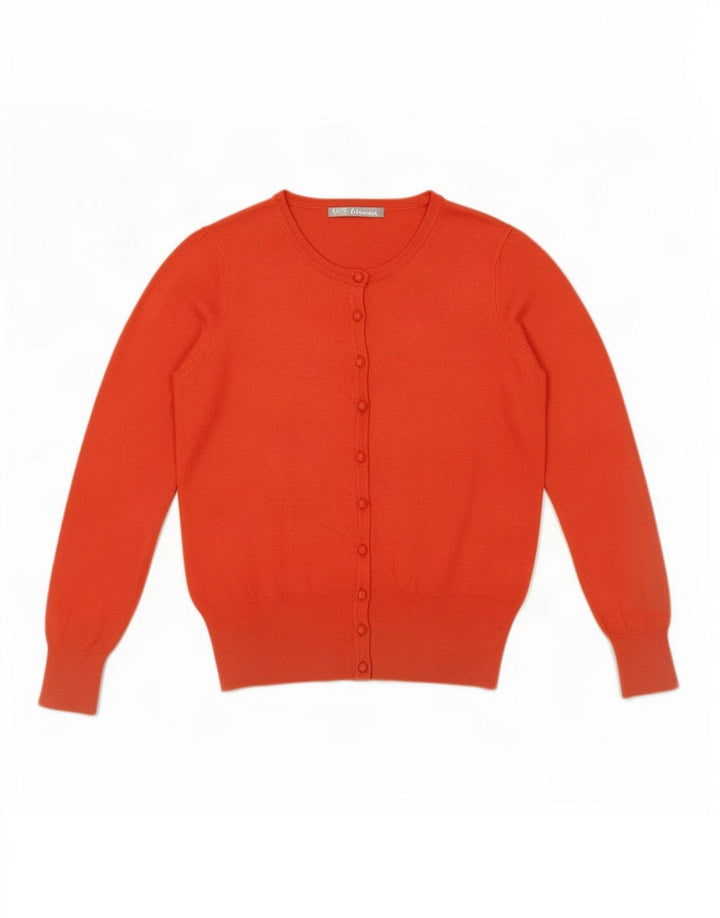 Marks & Spencer dame cardigan sweater UK 14 Medium Orange Viscose