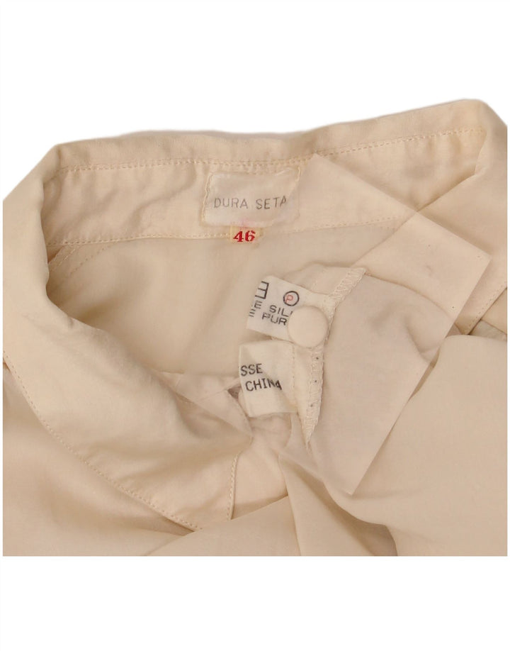 Vintage dameskjorte bluse IT 46 Stor beige silke
