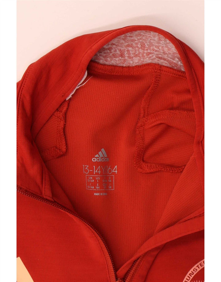 Adidas Boys Munster Rugby Grafisk Pullover Træningsdragt Top 13-14 År Rød