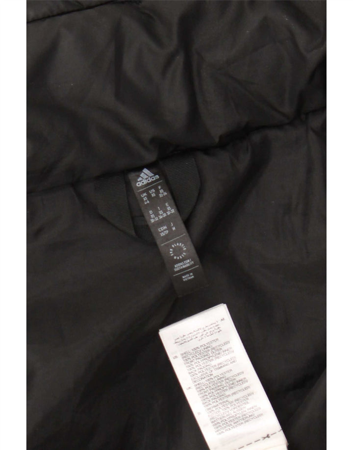 Adidas Dame Grafisk Oversized Polstret Jakke UK 4/6 XS Sort Polyester