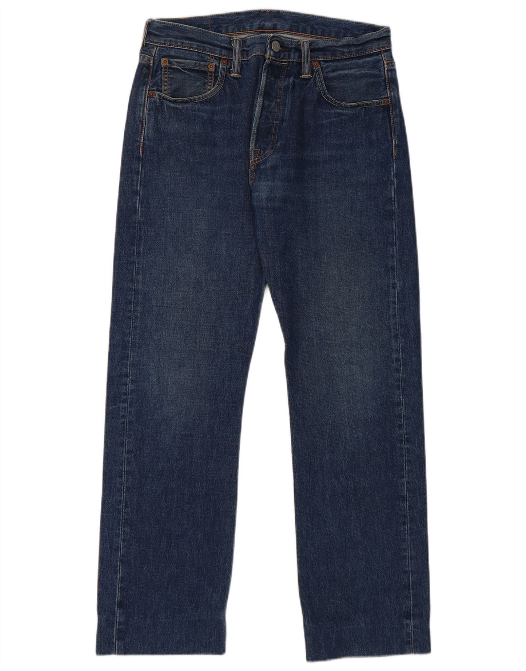 Levi's Herre 501 Straight Jeans W30 L28 Marineblå Bomuld