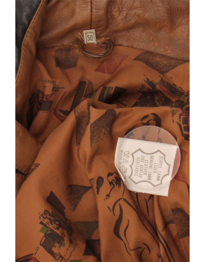 Vintage herre læderjakke IT 50 Stor brunt læder