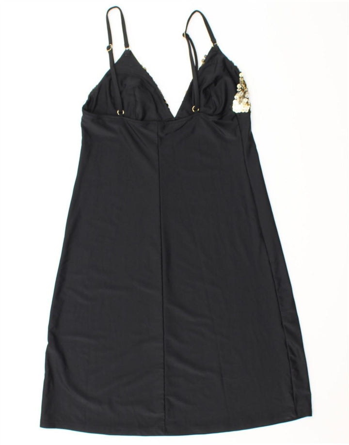 LEVANTE Womens Slip Dress UK 12 Medium Black Polyamide Vintage Levante and Second-Hand Levante from Messina Hembry 