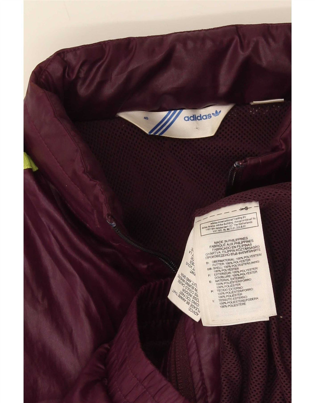 Adidas Dame Hættetræningsdragt Topjakke EU 40 Medium Maroon Polyester