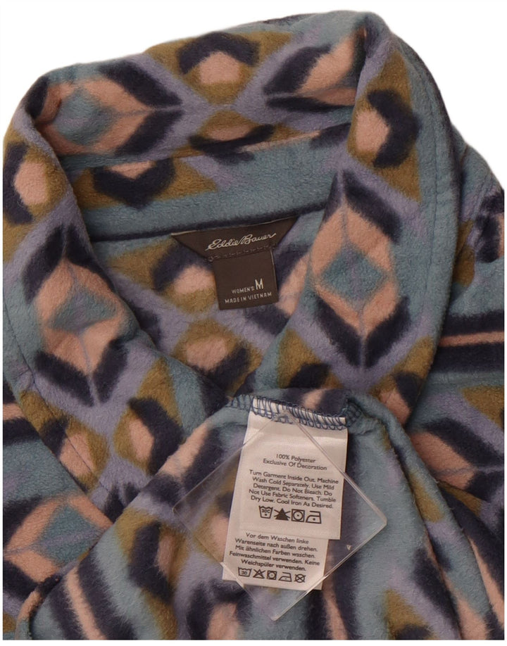 EDDIE BAUER Fleeceskjorte til kvinder UK 12 Medium Blue Fair Isle Polyester