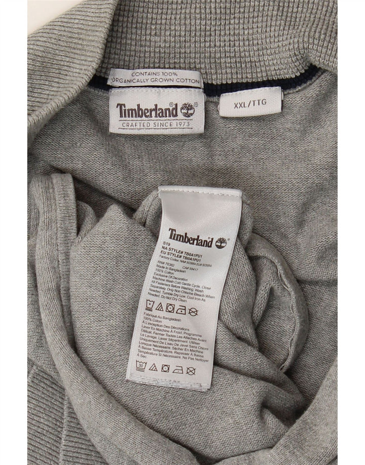 Timberland Herre Cardigan Sweater 2XL Grå Bomuld
