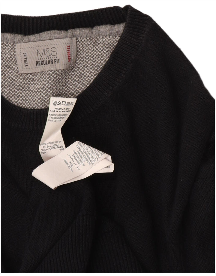 Marks & Spencer Herre Regular Fit Crew Neck sweater Medium Black