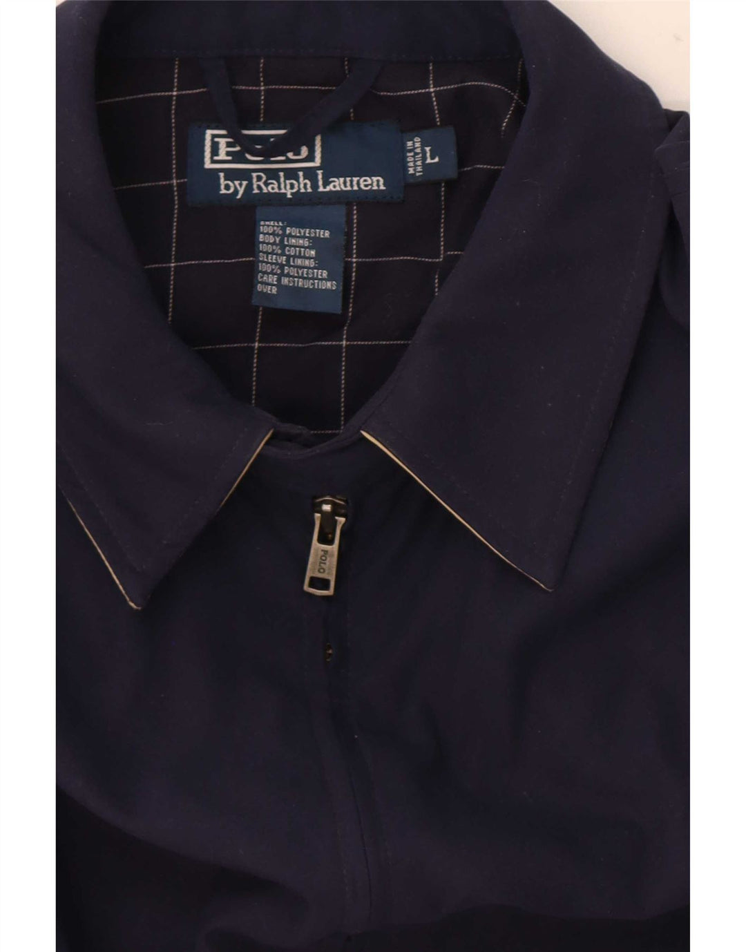 Polo Ralph Lauren Herre Bomber Jacket UK 40 Large Navy Blue Polyester