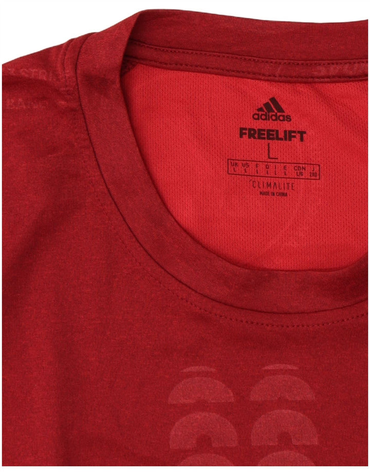 ADIDAS Herre Climalite Grafisk T-Shirt Top Stor Burgundy