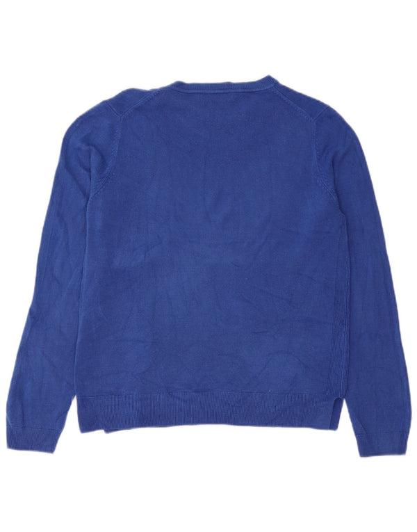 Marks & Spencer Womens Boat Neck Jumper Sweater UK 14 Large Blue Acrylic