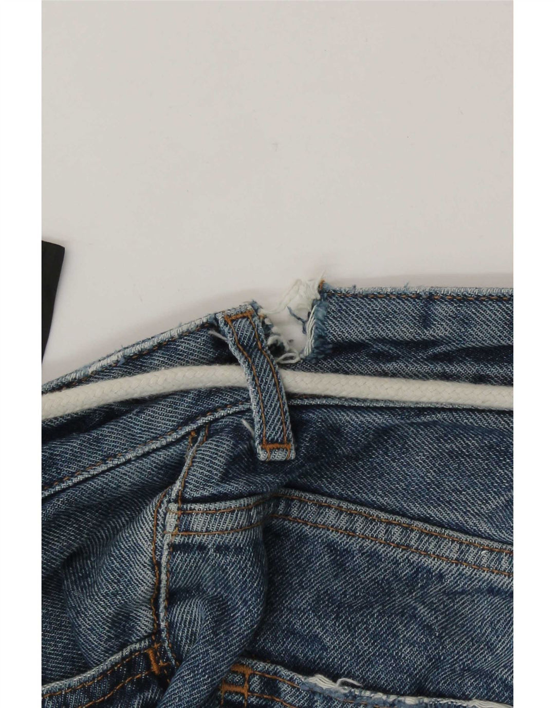 Zara Herre Distressed Denim Shorts EU 38 Small W30 Blue Cotton
