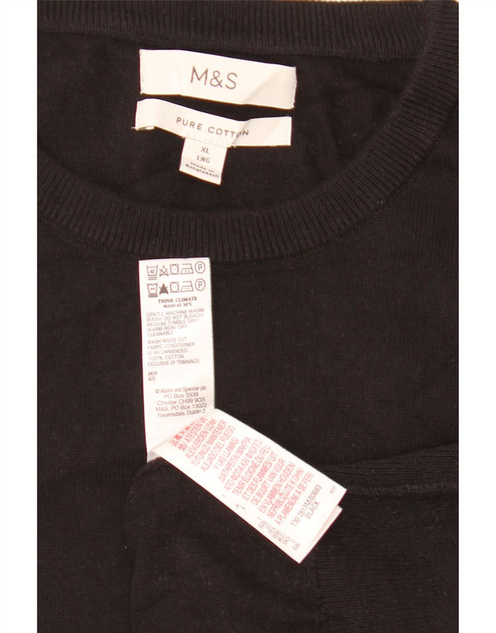 Marks & Spencer Herre sweater med rund hals XL sort bomuld