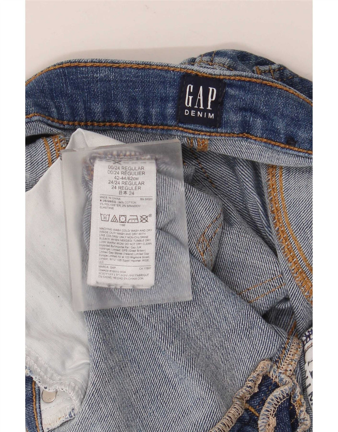 Gap Herre Distressed Slim Jeans W24 L27 Blå Bomuld
