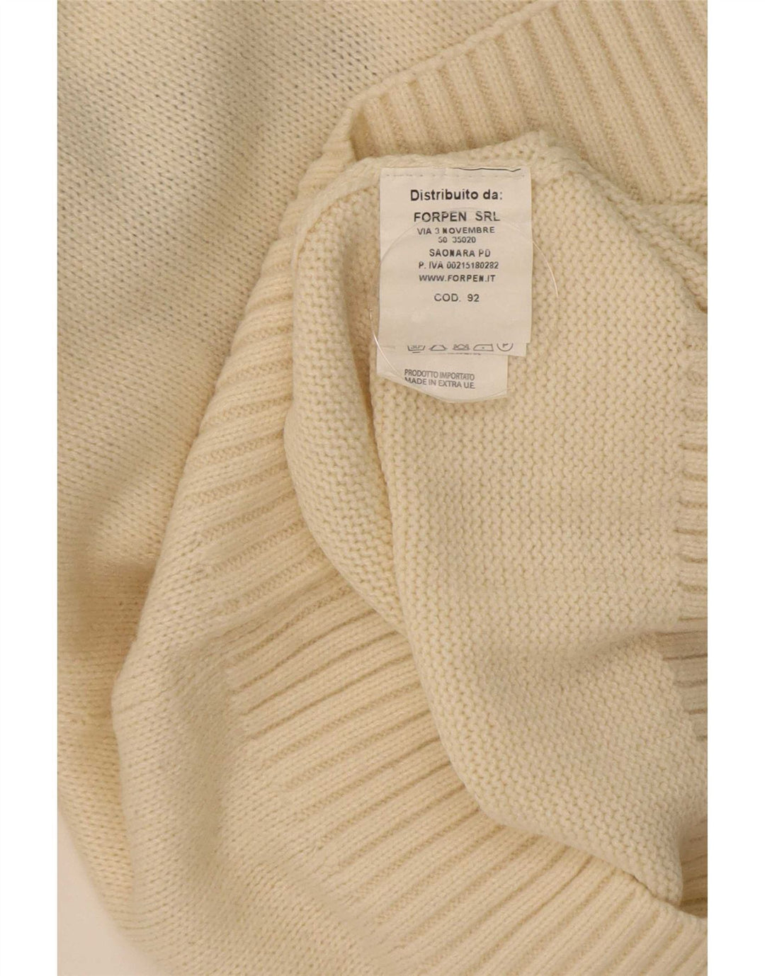 Vintage Herre Crew Neck Jumper Sweater Medium White Fair Isle Akryl
