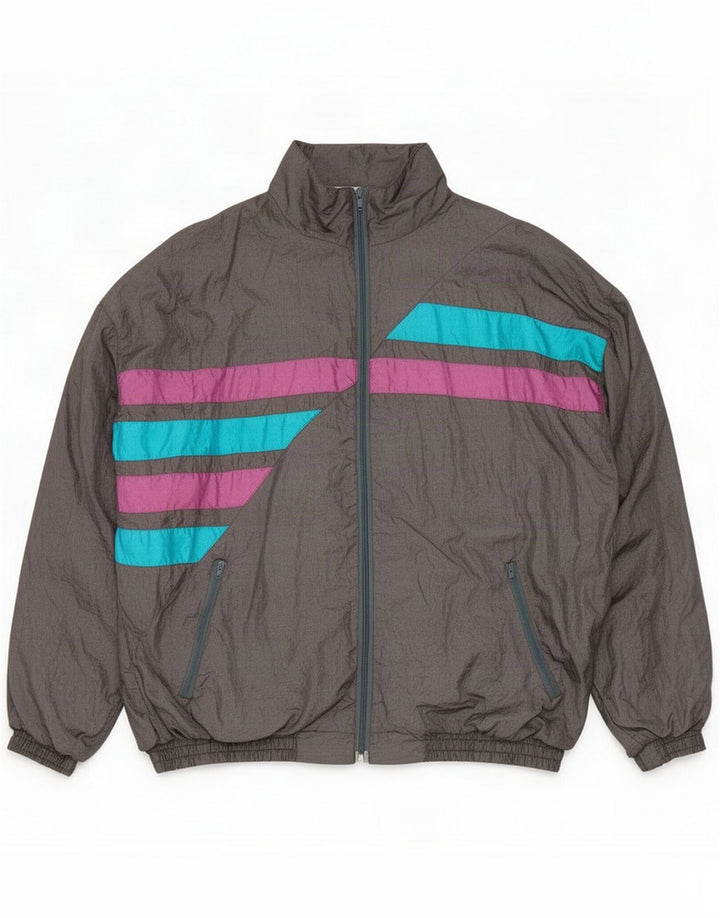 Vintage træningsdragt til mænd Top jakke 2XL Grå Farveblok