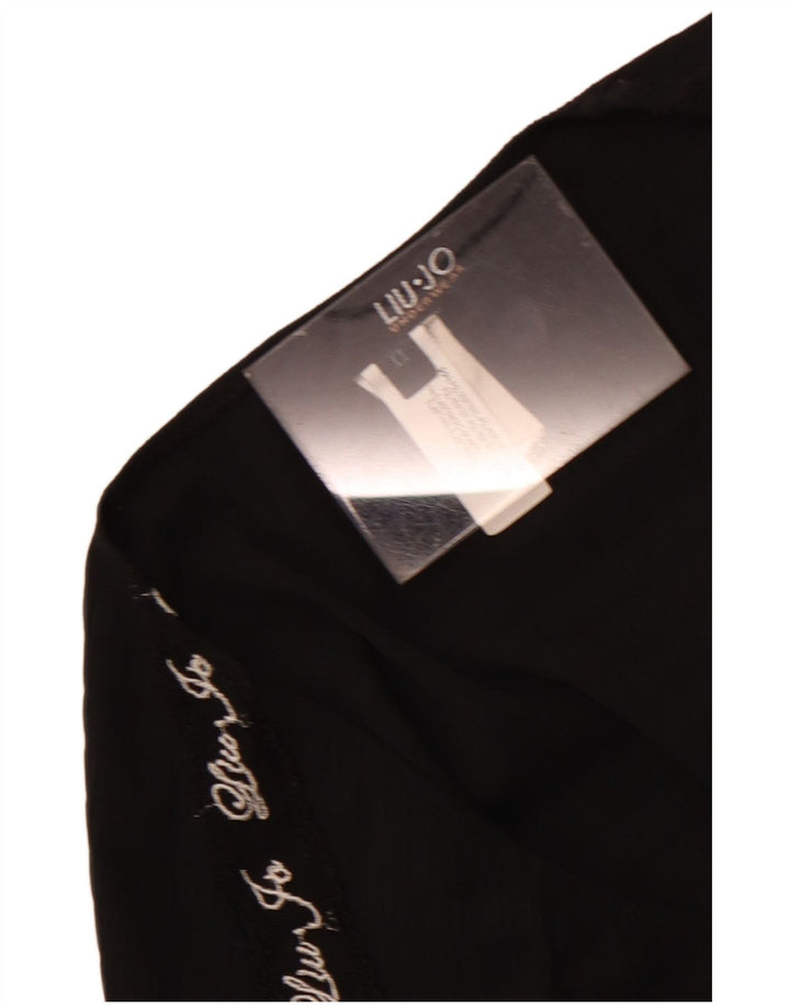 Liu Jo Grafisk Bluse Top UK 4 XS Sort Polyester