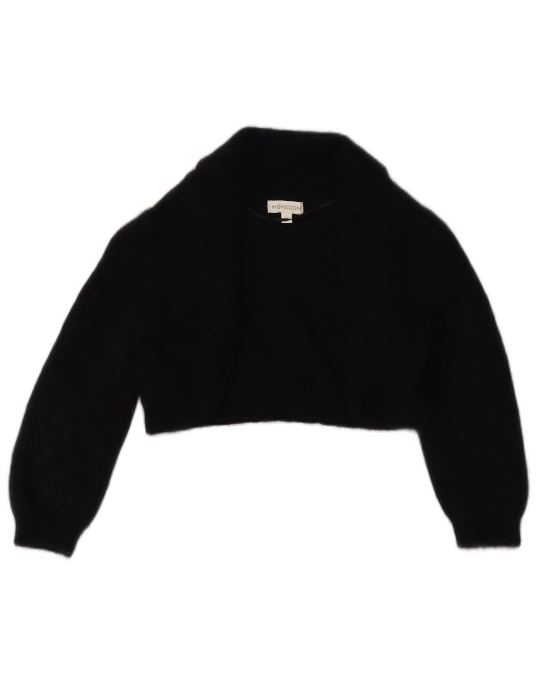 MONSOON Dame 3/4 ærmet Bolero Cardigan Sweater UK 12 Medium Sort