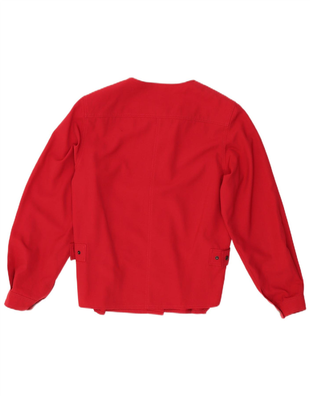 VINTAGE Dame Skjorte Bluse IT 42 Medium Red Virgin Wool