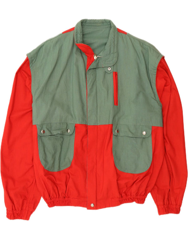 Vintage herre vendbar jakke UK 42 XL Grøn Colourblock Bomuld