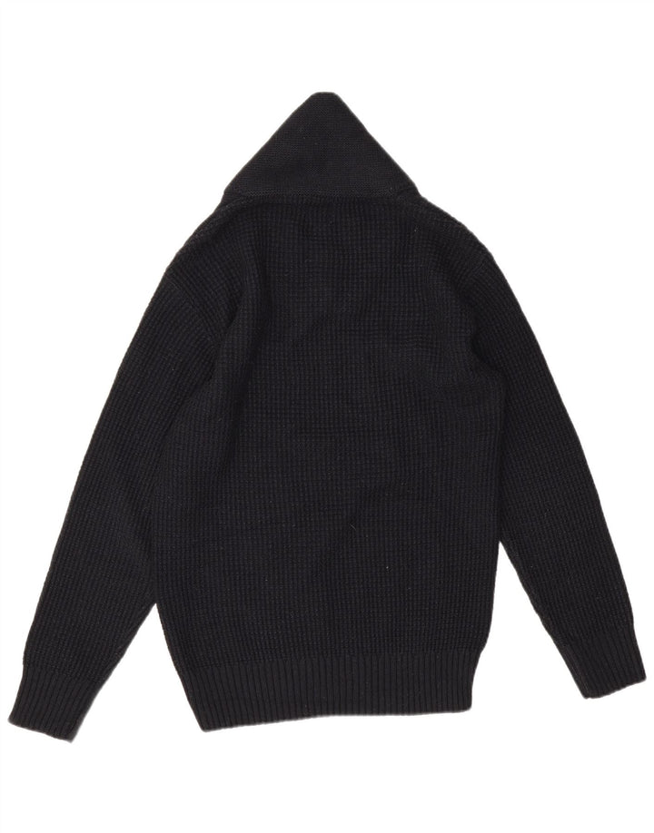 Zara Herre Shawl Neck Jumper Sweater Medium Sort Akryl