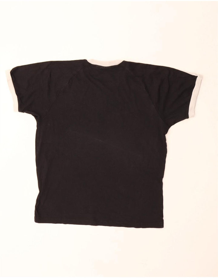 ADIDAS Herre T-Shirt Top Medium Sort Bomuld