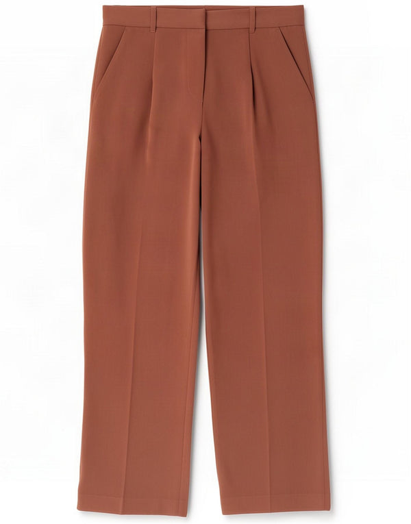 French Connection Womens Wide Leg Casual Trousers UK 10 Small W27 L32 Brown