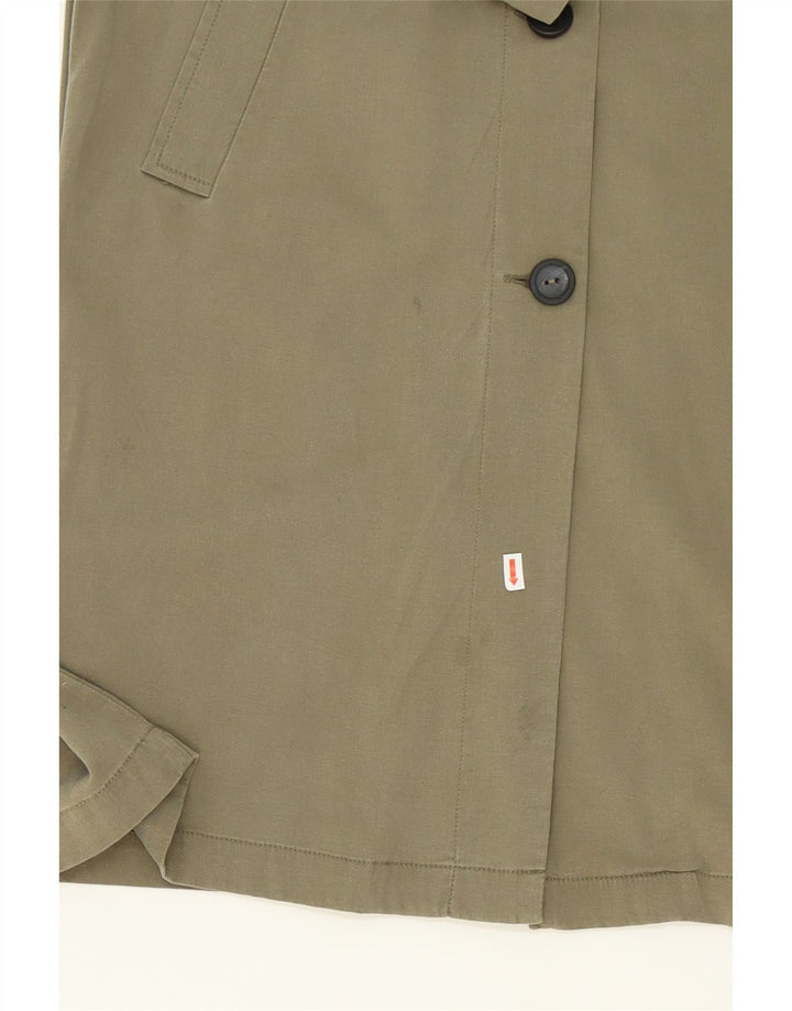 ZARA Womens Overcoat UK 14 Medium Green Lyocell Vintage Zara and Second-Hand Zara from Messina Hembry 