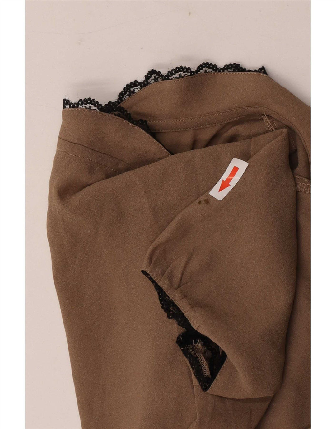 Benetton Damebluse Top UK 10 Lille Beige Polyester