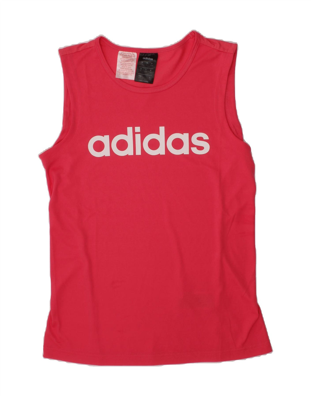 ADIDAS Girls Graphic Vest Top 13-14 Years Pink Polyester Vintage Adidas and Second-Hand Adidas from Messina Hembry 