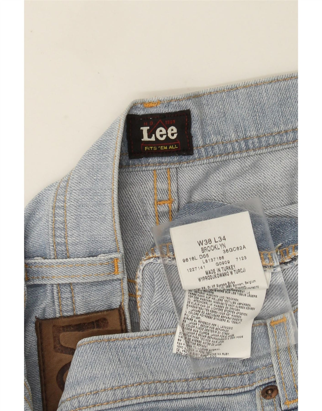 Lee Herre Brooklyn Straight Jeans W38 L34 Blå Bomuld