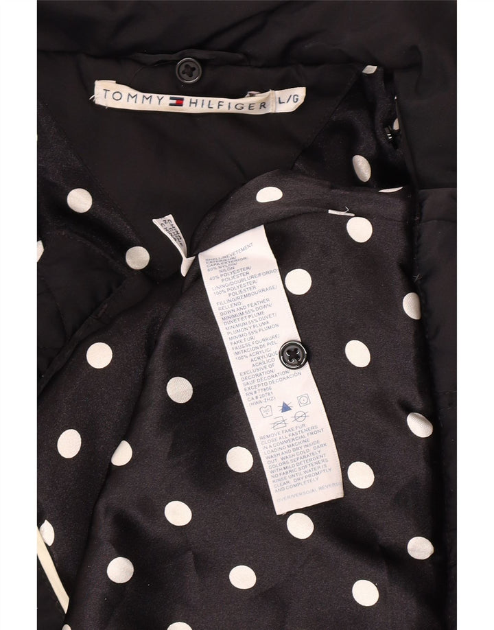 Tommy Hilfiger Dame Polstret Jakke UK 16 Stor Sort Nylon