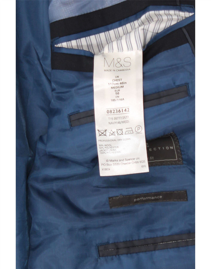 Marks & Spencer Herre 2-knaps blazerjakke UK 38 Medium Navy Blue Classic